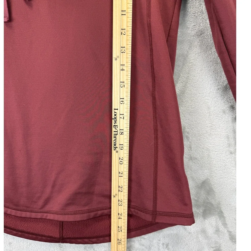 Columbia Womens Omni-Wick Pullover Hoodie Maroon Burgundy Fleece S Thumbholes - Picture 6 of 8